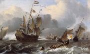 Ludolf Backhuysen Detail of THe Eendracht and a Fleet of Dutch Men-of-War oil on canvas